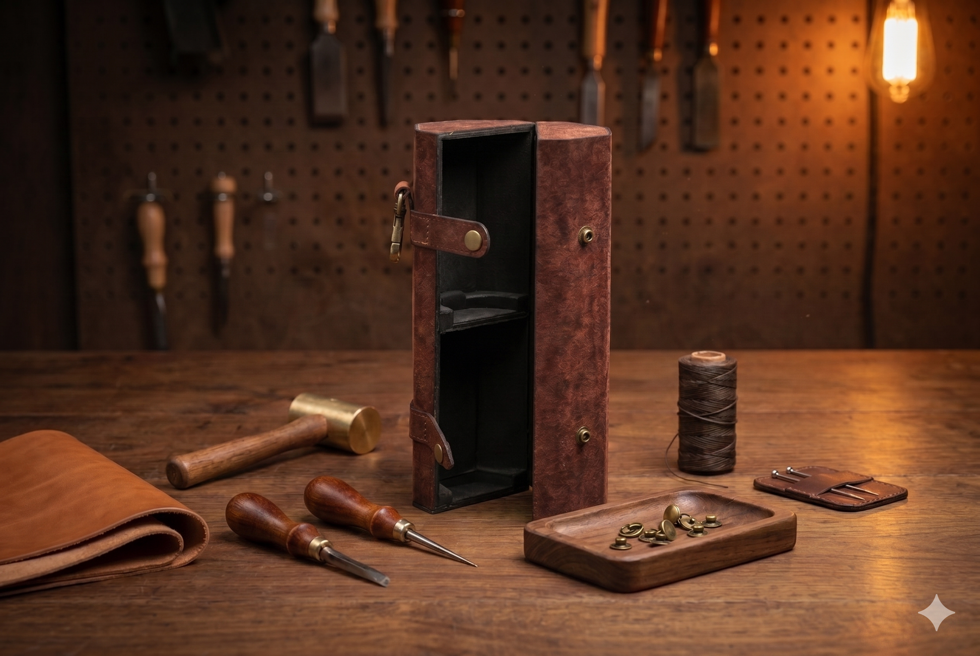 Double Dram hard-shell Glencairn case interior with foam-cradled glasses, Aged Tobacco